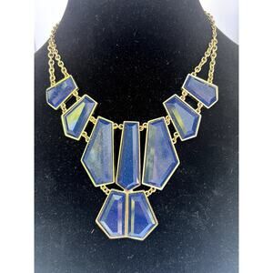 Fashion Statement Necklace Sparkle Black Blue Color